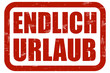 Grunge Stempel rot ENDLICH URLAUB