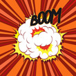 Boom. Comic book explosion, vector background