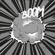 Boom. Comic book explosion, vector background