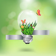 Vector: Vector light bulb with beautiful flower inside Vector light bulb with beautiful flower inside