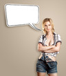 Woman With Breast and Speech Bubble