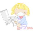 illustration of a girl with spray gun
