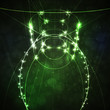 Futuristic abstract illustration, neon technology background