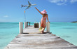 Photo: Girl on the wooden jetty. Exuma, Bahamas Girl on the wooden jetty. Exuma, Bahamas