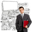 Business Man With Speech Bubble