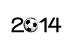 Background with new year and soccer ball
