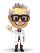 Smiling professor say hello