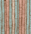 Rows of bright rose and blue hand-drawn vertical folds