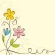 Background with bright summer flowers. Floral card.