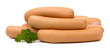 Sausages isolated on white background