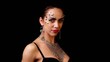 Portrait of a beautiful girl make-up, body art
