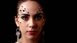 Portrait of a beautiful girl make-up, body art