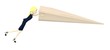 3d render of cartoon character with paper plane