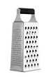The kitchen metal grater is isolated on a white background