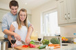 Man and woman cooking