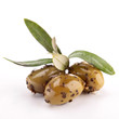 isolated olive and leaf
