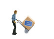 man with trolley and free shipping