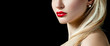 Beautiful female lips with red lipstick