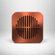 Technology App Icon with Bronze Metal Texture