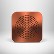 Technology App Icon with Bronze Metal Texture