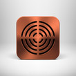 Technology App Icon with Bronze Metal Texture