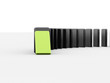 Domino effect rendered first is green isolated