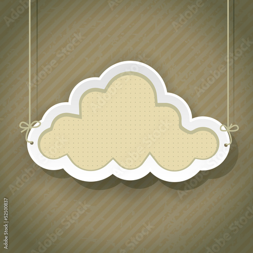 Vector: cloud as retro sign on vintage background cloud as retro sign on vintage background