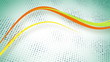 orange curvy lines on blue loop