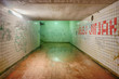 Photo : Abandoned and dirty subway tunnel painted by graffiti Abandoned and dirty subway tunnel painted by graffiti