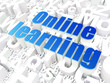Education concept: Online Learning on alphabet background