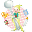 baby with a spoon. baby food