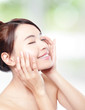 Relax woman closed eyes