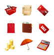 Shopping icons set. Vector