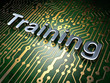 Education concept: Training on circuit board background