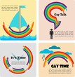 four gay icons, infographics