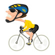 Caricature illustration of a bicycle athlete