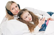 young mother little daughter