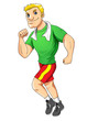 Cartoon illustration of a man jogging
