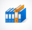 Set of colorful ring binders