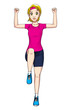 Cartoon illustration of a woman aerobic exercising