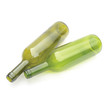 Two empty wine bottles laying down