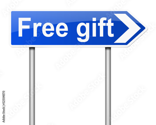 Illustration: Free gift concept. Free gift concept.