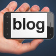 SEO web design concept: Blog on smartphone