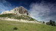 Movement of the clouds on the mountain. Village Belokuzminovka, 
