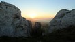 Timelapse sunrise in the mountains. Village Belokuzminovka, Done