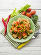 Foto: pasta with broccoli pepper and celery pasta with broccoli pepper and celery