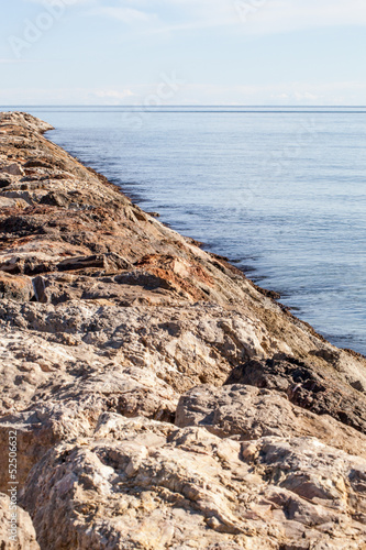 Photo: Stone breakwater in Valencia, Spain Stone breakwater in Valencia, Spain