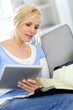 Woman taking appointment on agenda