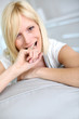 Portrait of blond girl feeling guilty