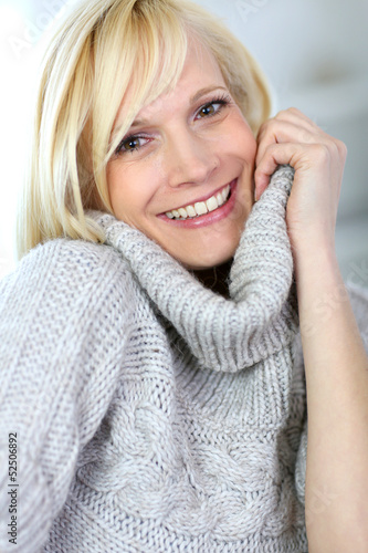 Photo: Portrait of beautiful woman in winter time Portrait of beautiful woman in winter time